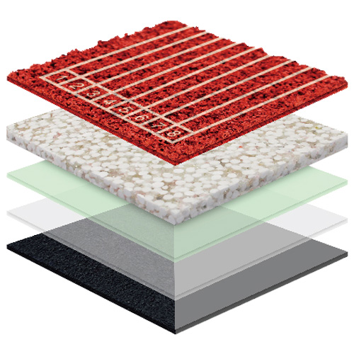 台湾省无缝预制型塑胶跑道渗水TPR喷面